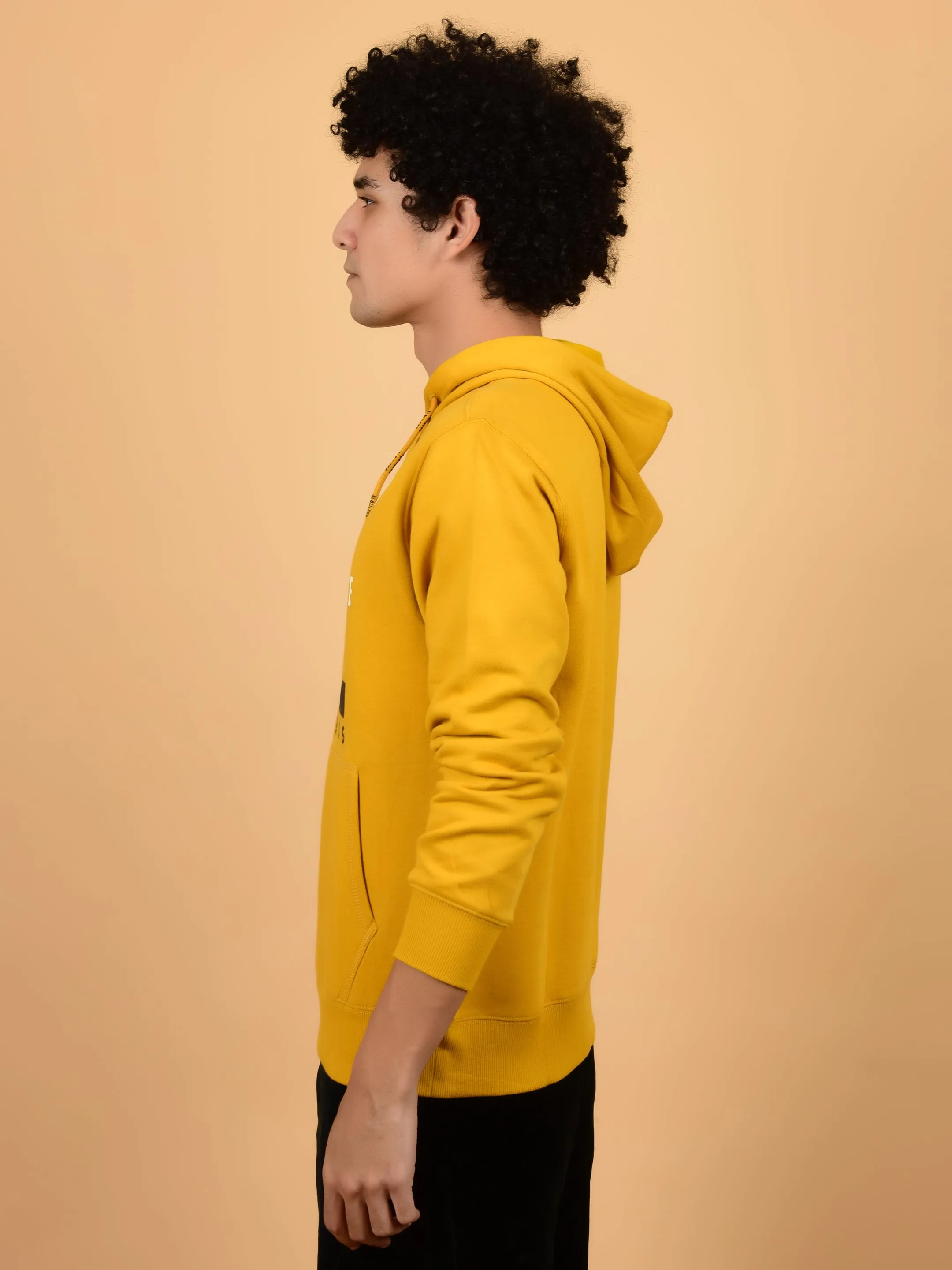 Flawless Men Winter Yellow Hoodie