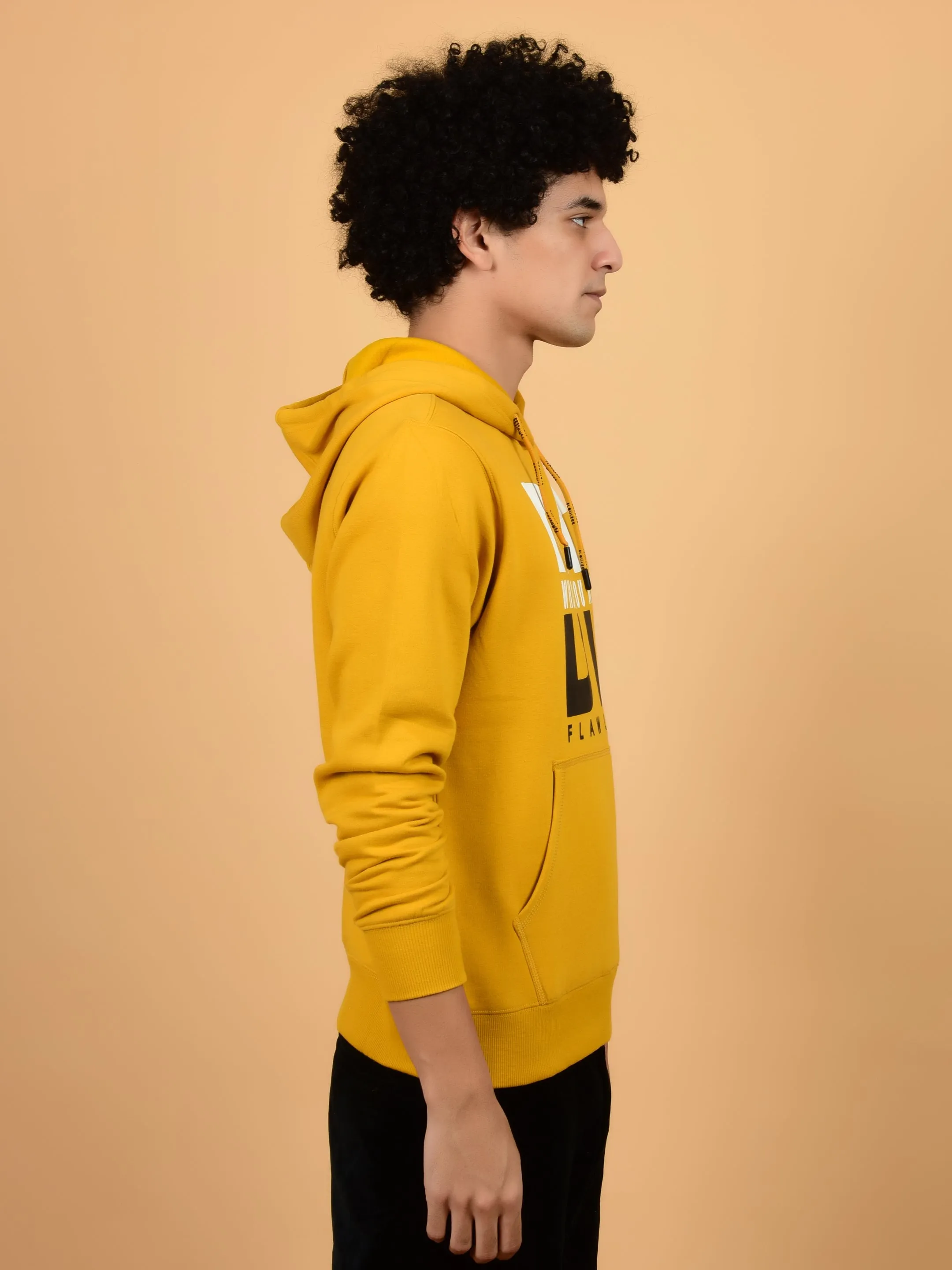 Flawless Men Winter Yellow Hoodie