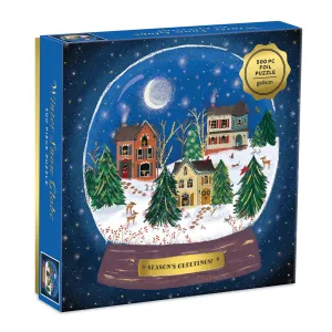 Foil Winter Snow Globe 500 Piece Puzzle