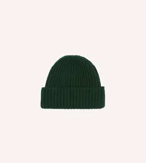 Forest Green Cashmere Ribbed Knit Cap