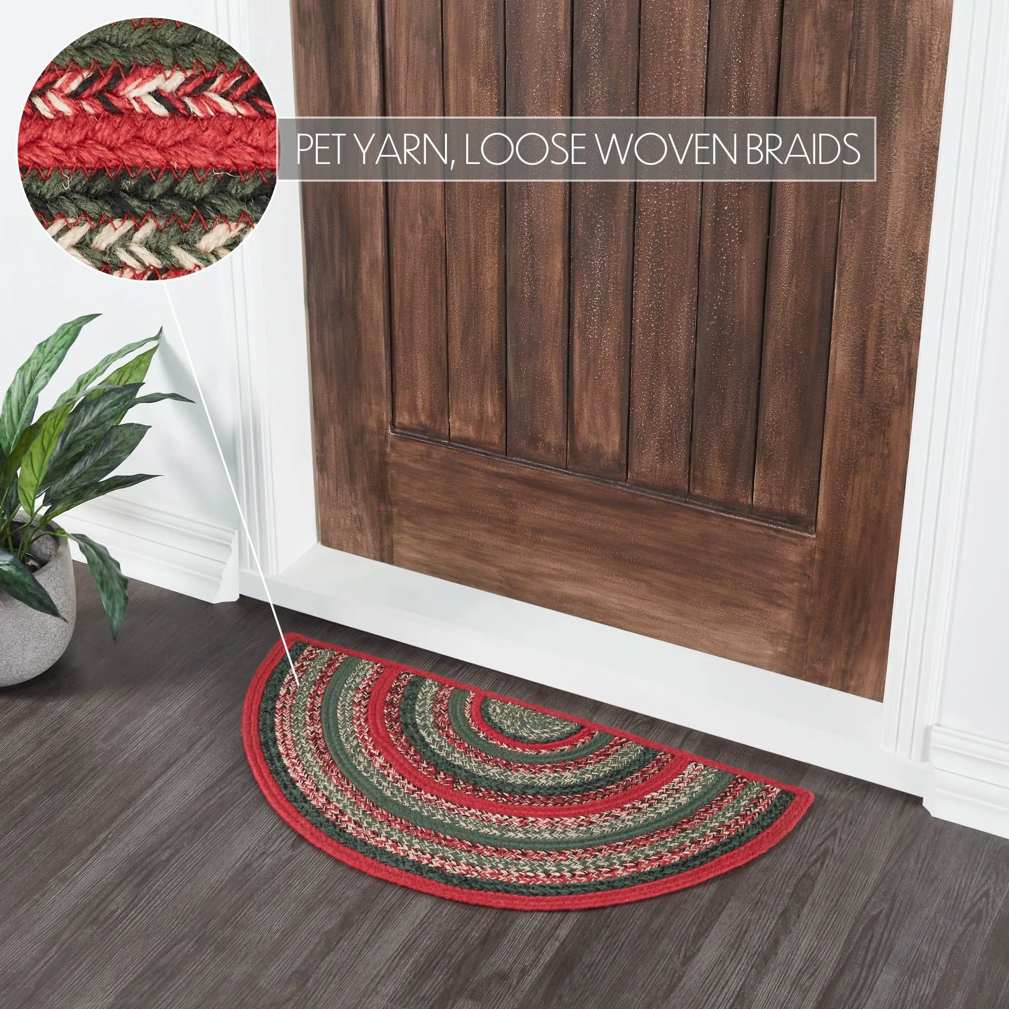 Forrester Indoor/Outdoor Half Circle Braided Rug 16.5x33"