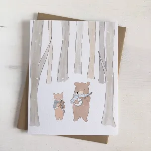 Fox and Bear Winter Card