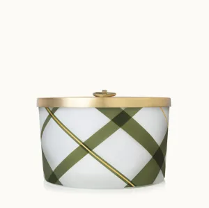 Frasier Fir 3-Wick Frosted Plaid Candle