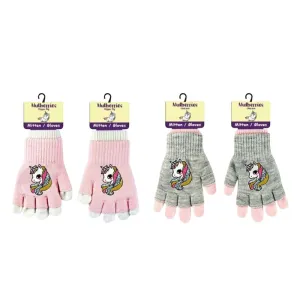 Girls Fashion Fashion Unicorn Mitten Gloves