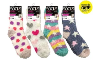 Girls Microfibre Socks with Anti-Slip