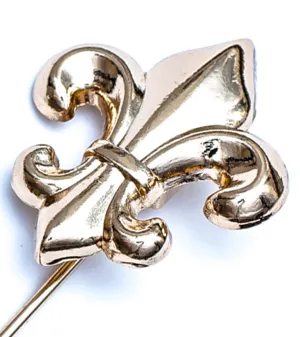 Golden French Lily (Fleur-de-lis) Lapel Pin