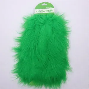 Green Plush Leg Warmers