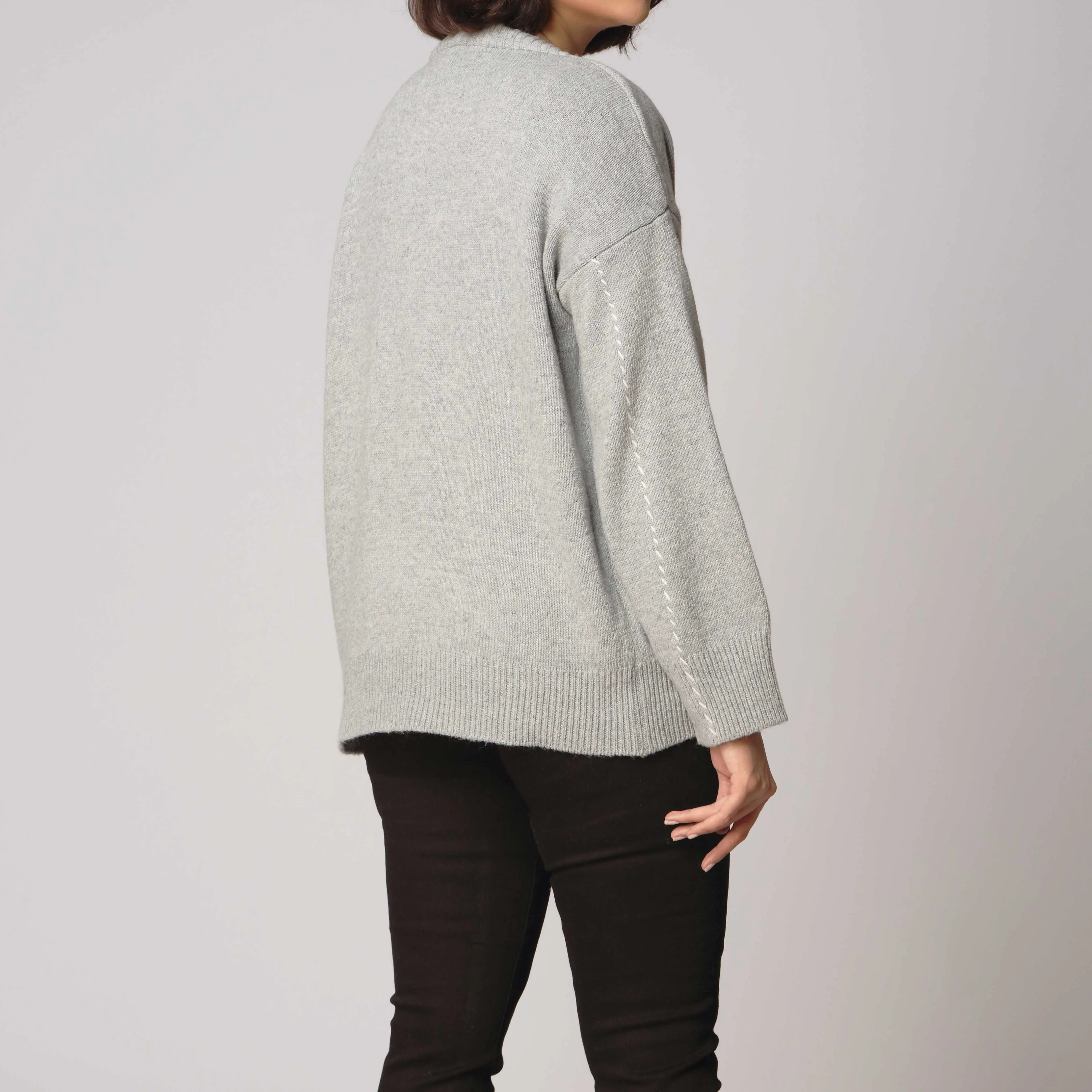 Grey Mid Length Cardigan PW2916