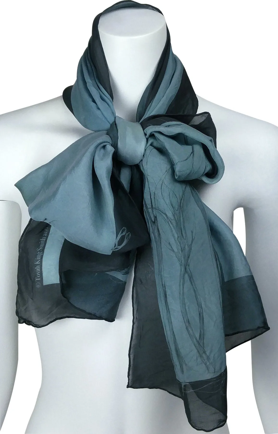 Égérie Muse Forest Border Silk Scarf Black on Light, more colours