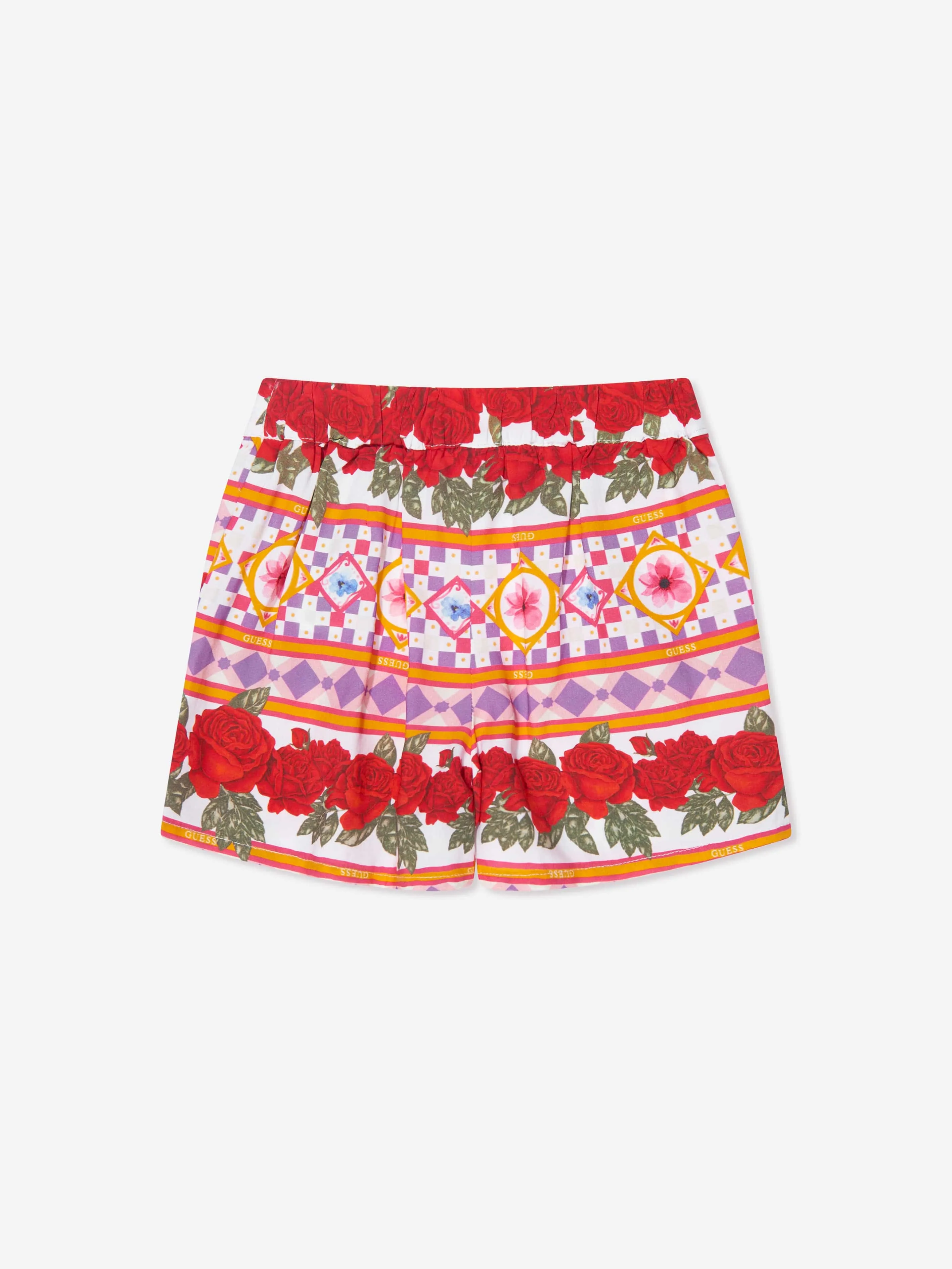 Guess Girls Geometric Flower Shorts in Multicolour