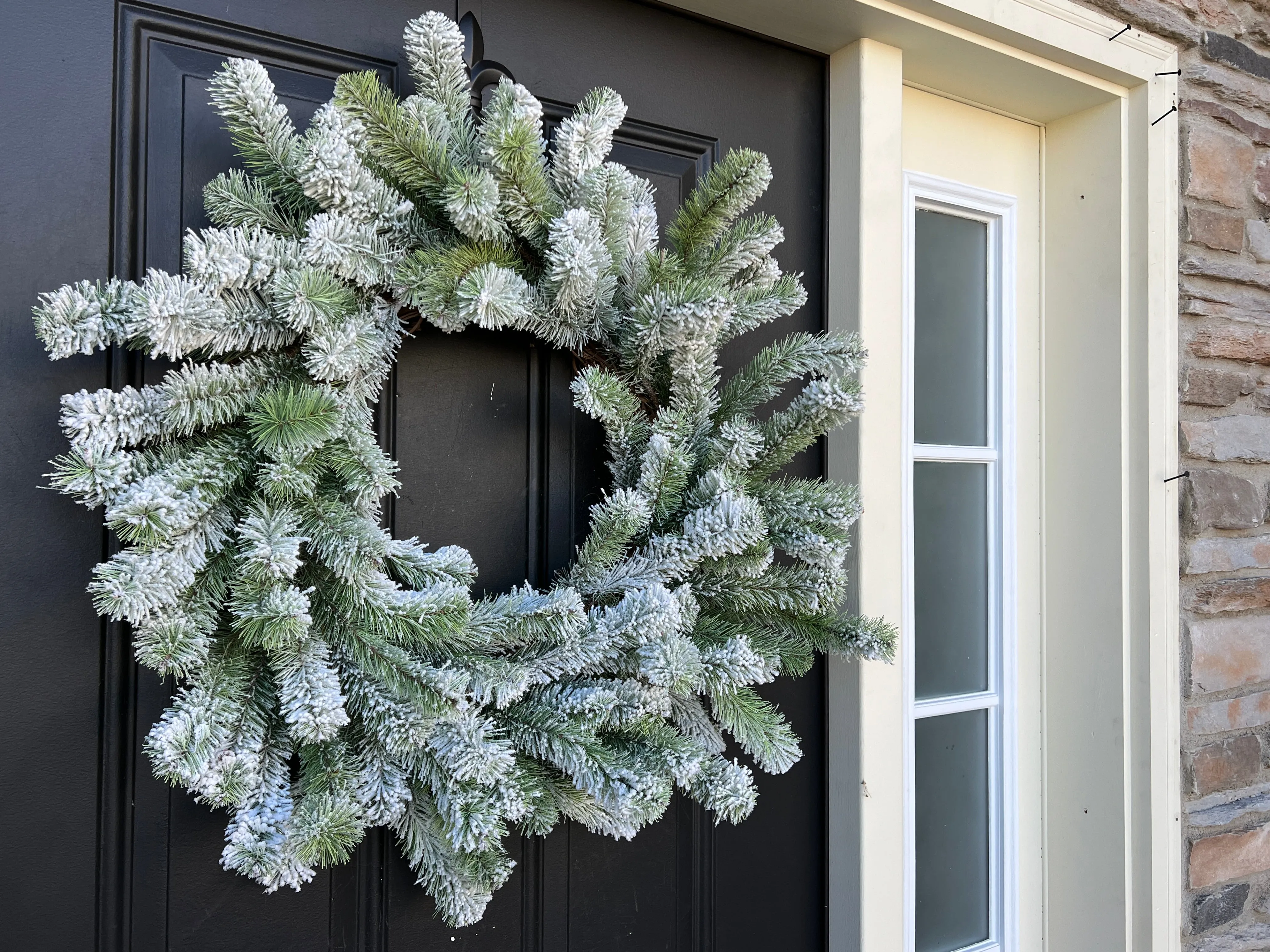 Holiday Flocked Pine Wreath