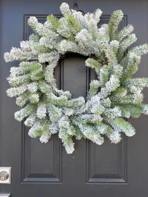 Holiday Flocked Pine Wreath