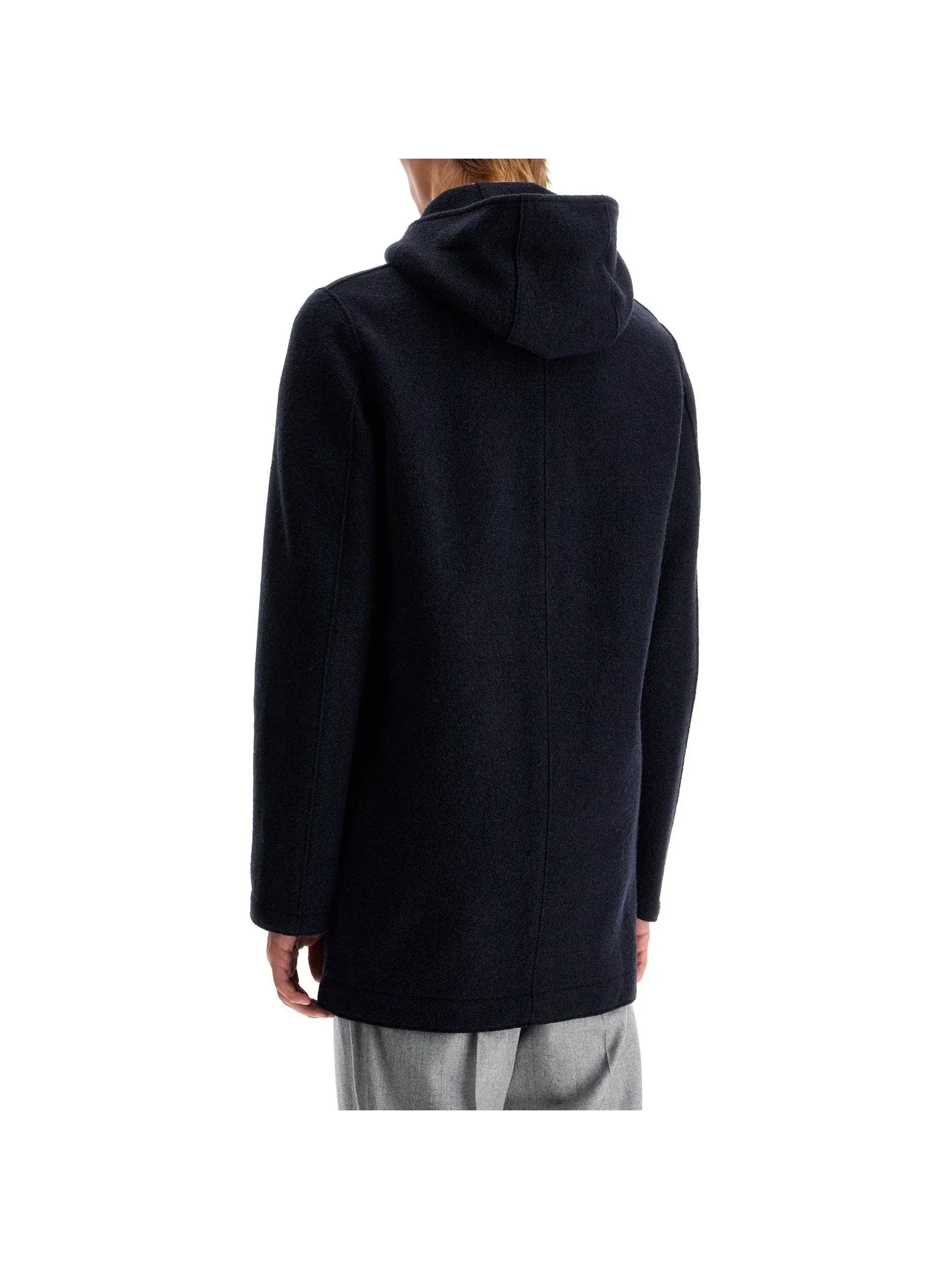 Hooded Boiled Wool Jacket