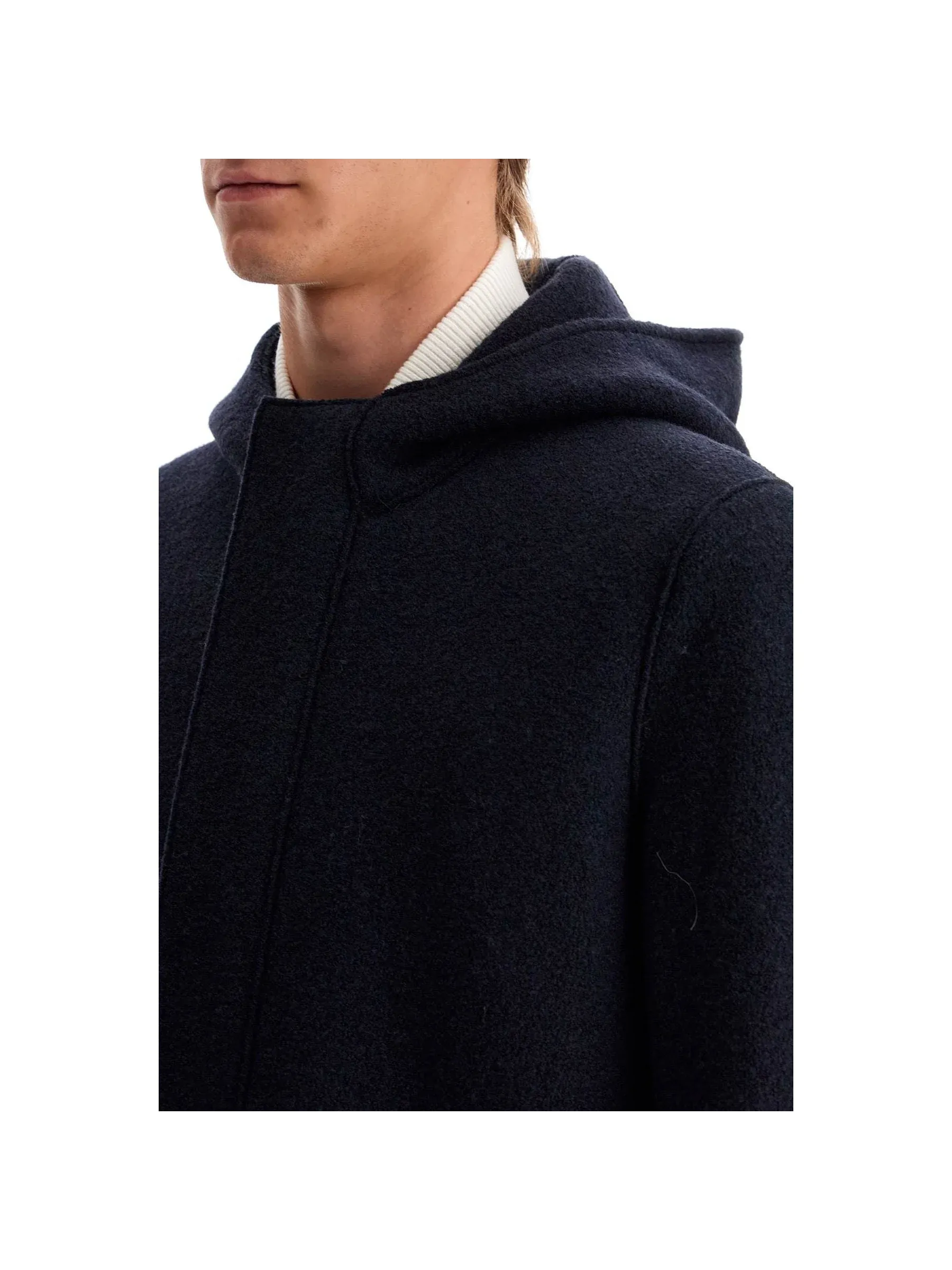 Hooded Boiled Wool Jacket