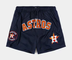 Houston Astros Classic Woven Mens Shorts (Navy/Orange)