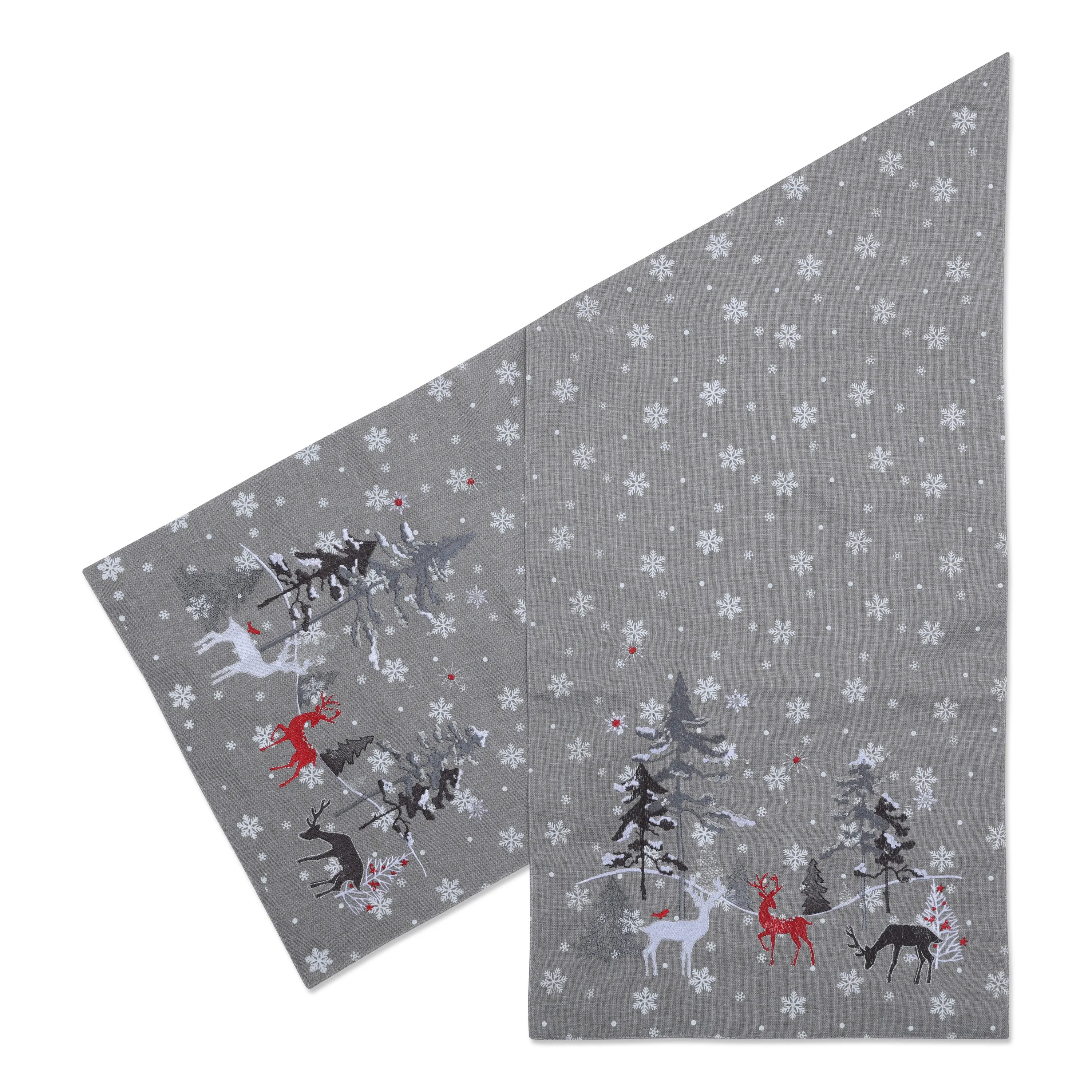 Indoor White Christmas Grey Tablerunner 72-inch Table Runner