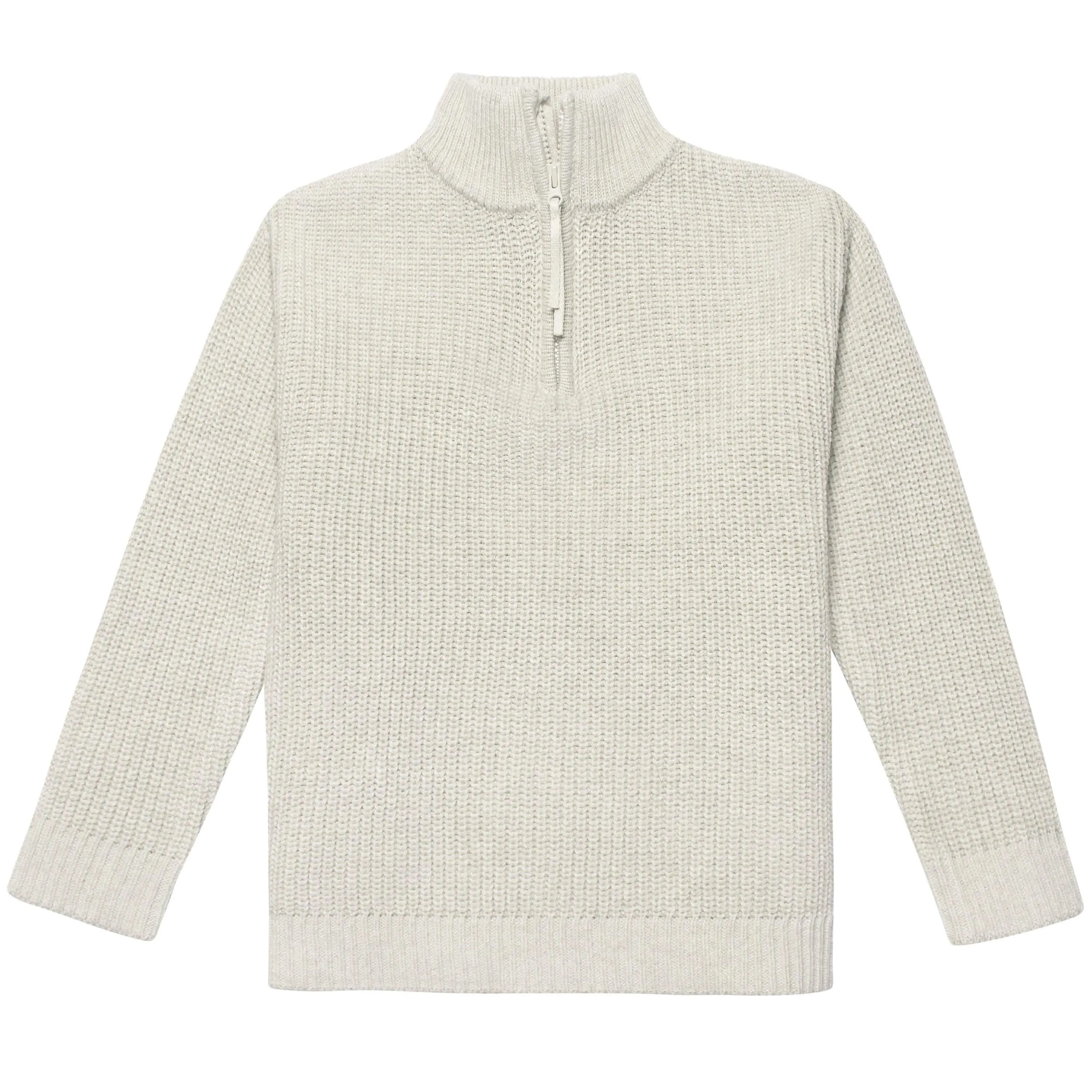 Infant & Toddler Boys Oatmeal Heather Zip Front Sweater