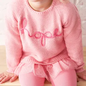 Infant & Toddler Girls Pink Sweater With Tulle Trim