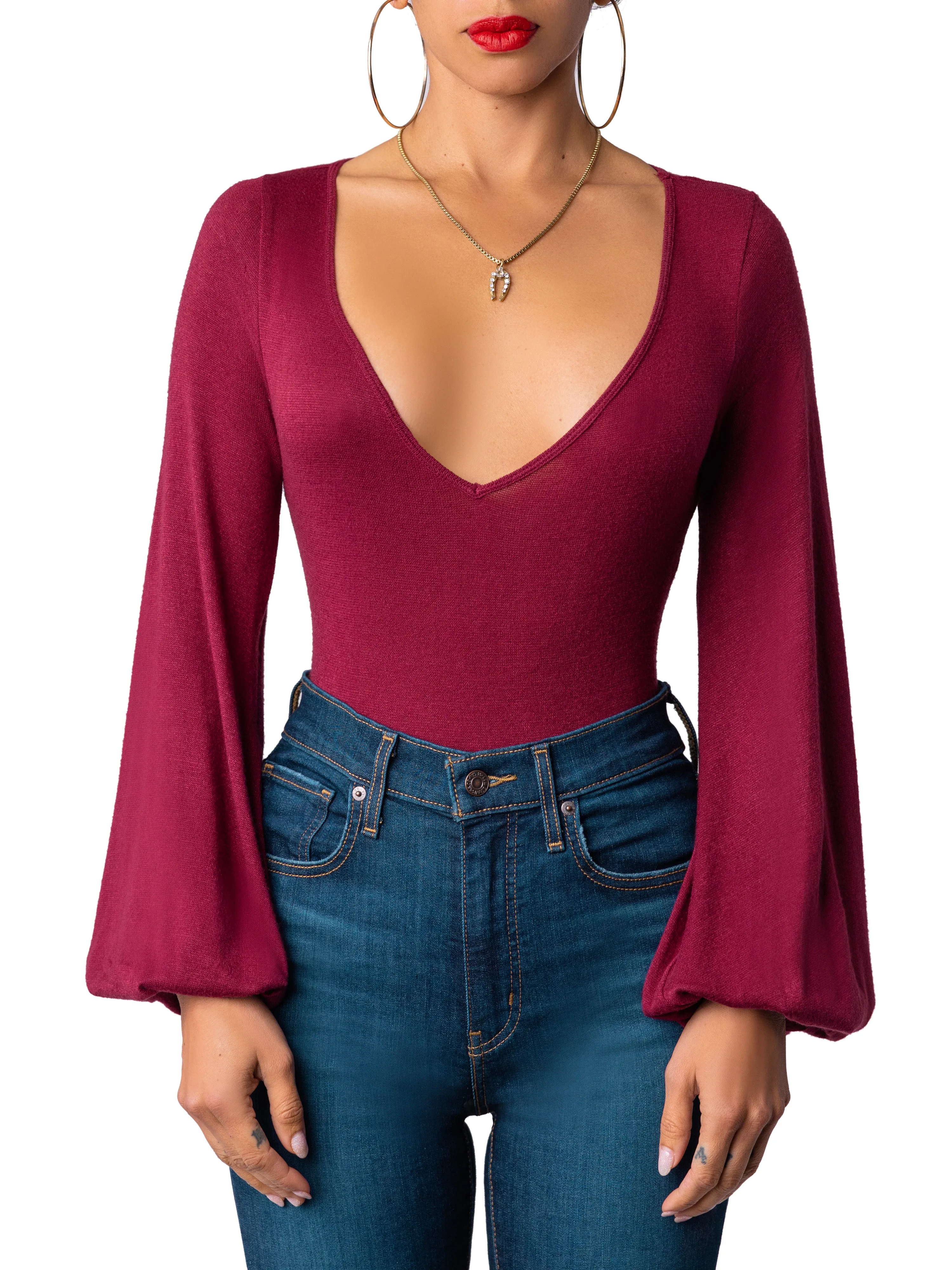 “Irene” Burgundy Bodysuit