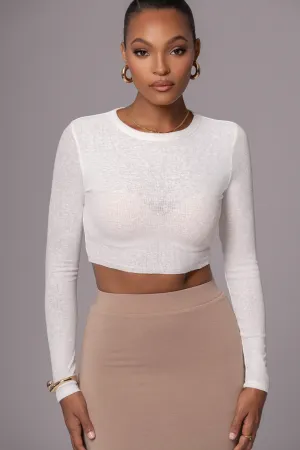 Ivory Just Enough Ribbed Crop Top