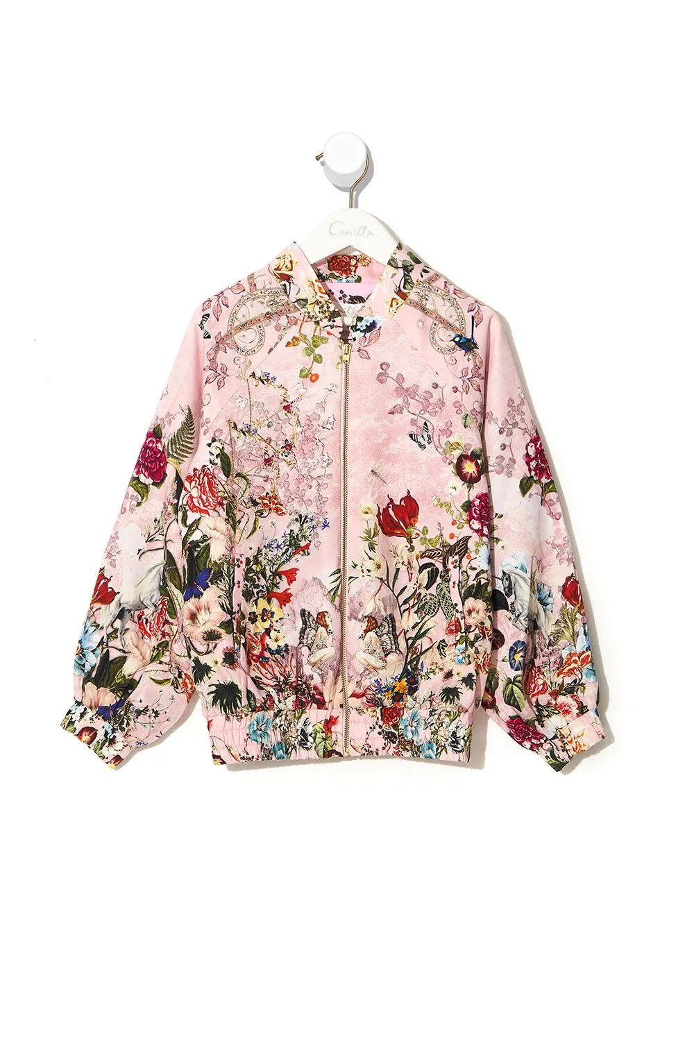 KIDS BLOUSON SLEEVE BOMBER JACKET 12-14 YOUNG HEARTS