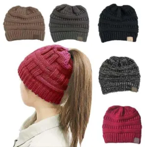 Kinitted Pony Tail Beanie