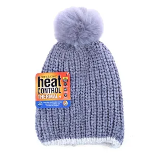 Lined Pom Pom Thermal Heat Control Kids Beanie