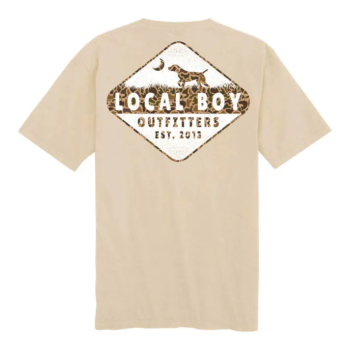 Local Boy Local Dog Old School T-Shirt - Latte - L1000381