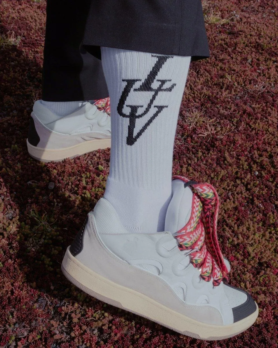 Lost Utopian Visions LUV Paris Socks - White / Black