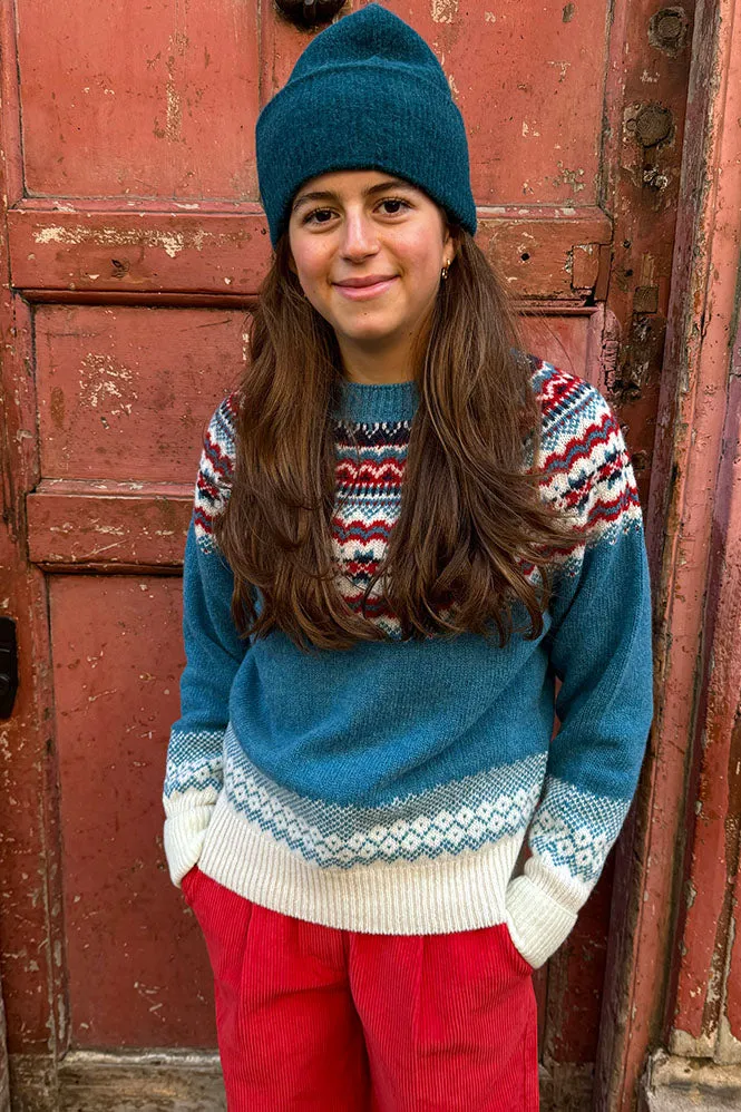 Lowie Caerphilly Fairisle Jumper in Blue