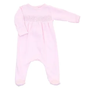 Magnolia Baby: Essentials Solid Pink Smocked Footie