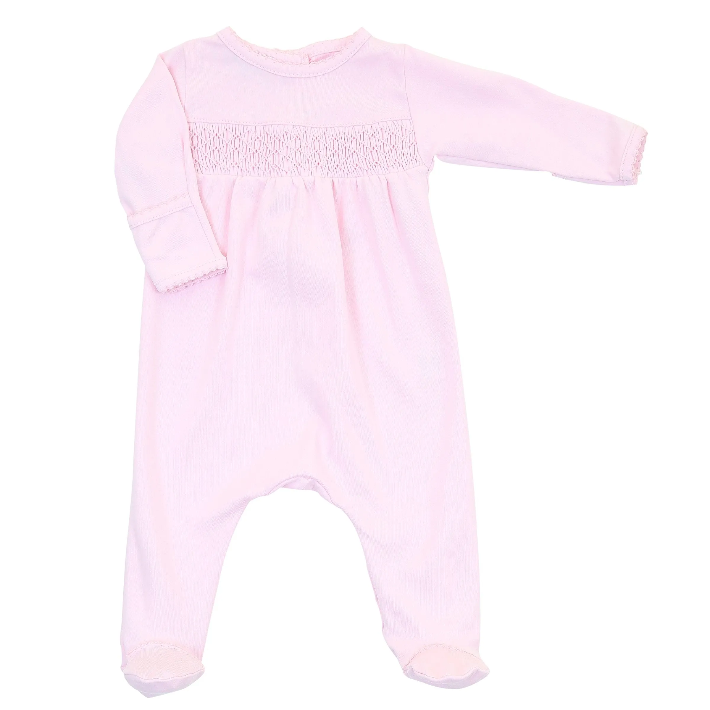 Magnolia Baby: Essentials Solid Pink Smocked Footie