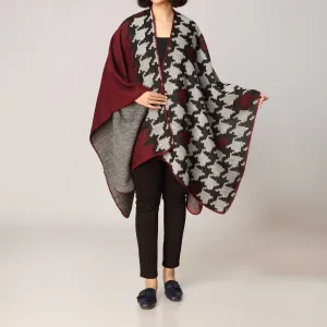 Maroon Cape Shawl PW2814