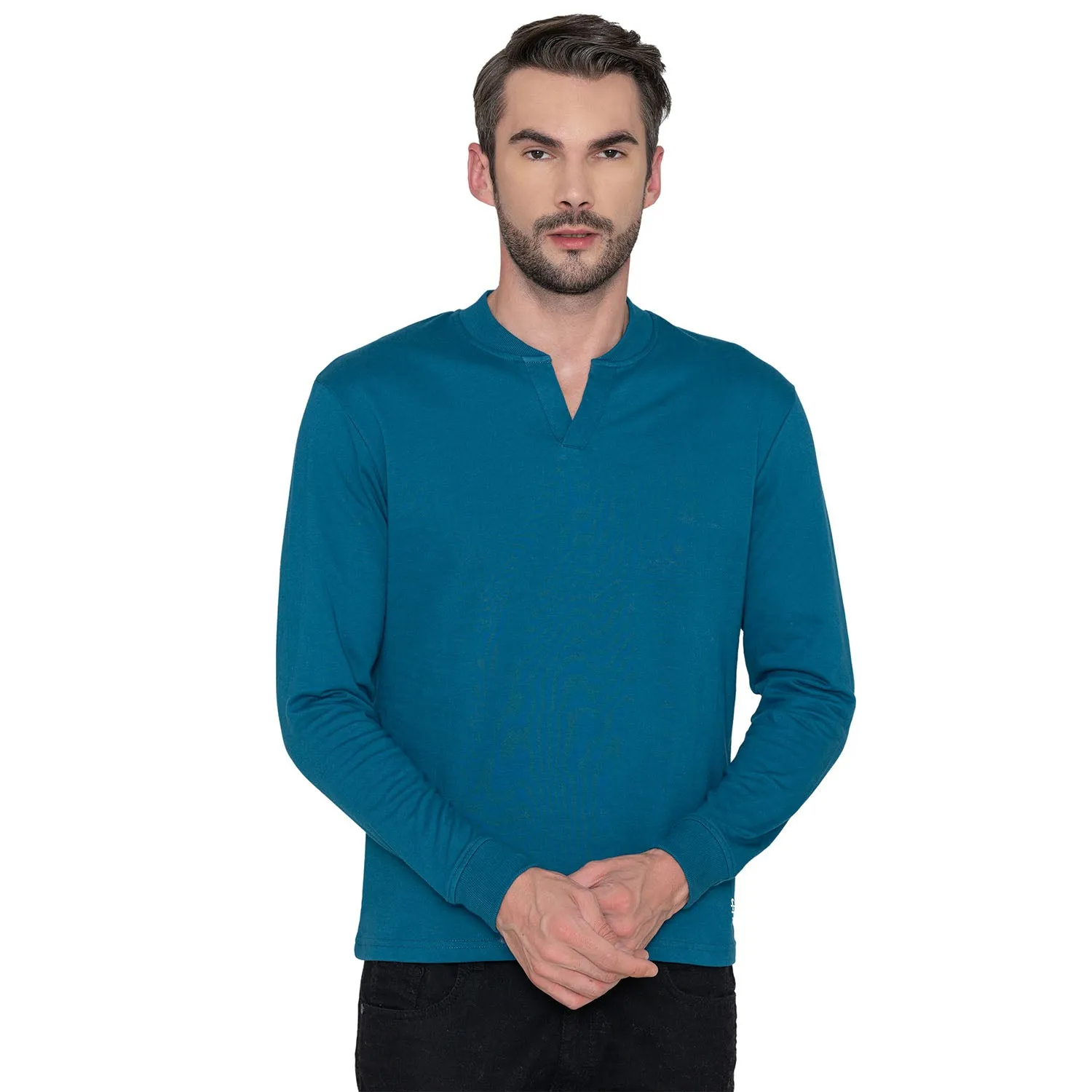 Men's Bomber Polo Sweatshirt - Blue