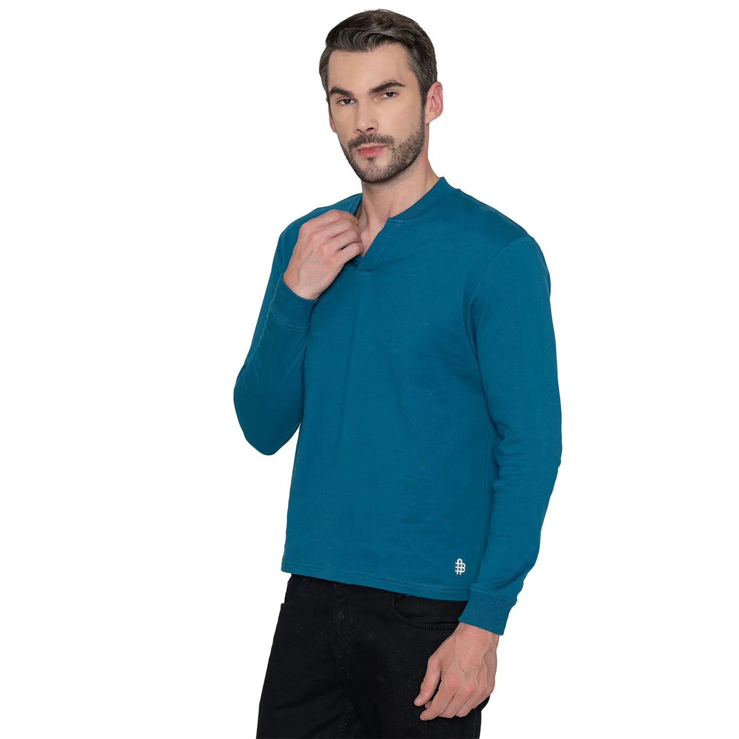 Men's Bomber Polo Sweatshirt - Blue