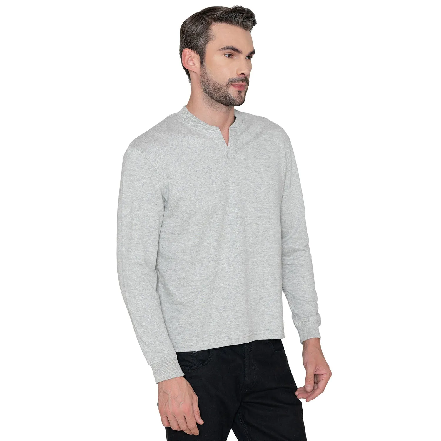 Men's Bomber Polo Sweatshirt - LT. Grey Melange