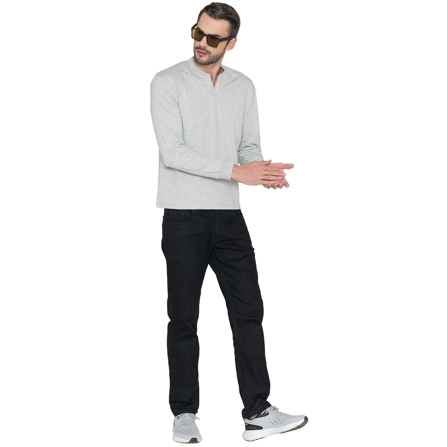 Men's Bomber Polo Sweatshirt - LT. Grey Melange