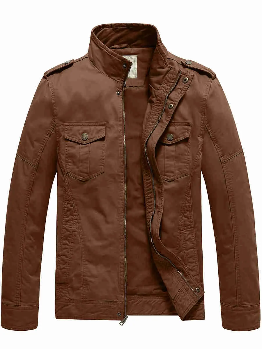 Men's Casual Jacket Washed Cotton Military Jacket