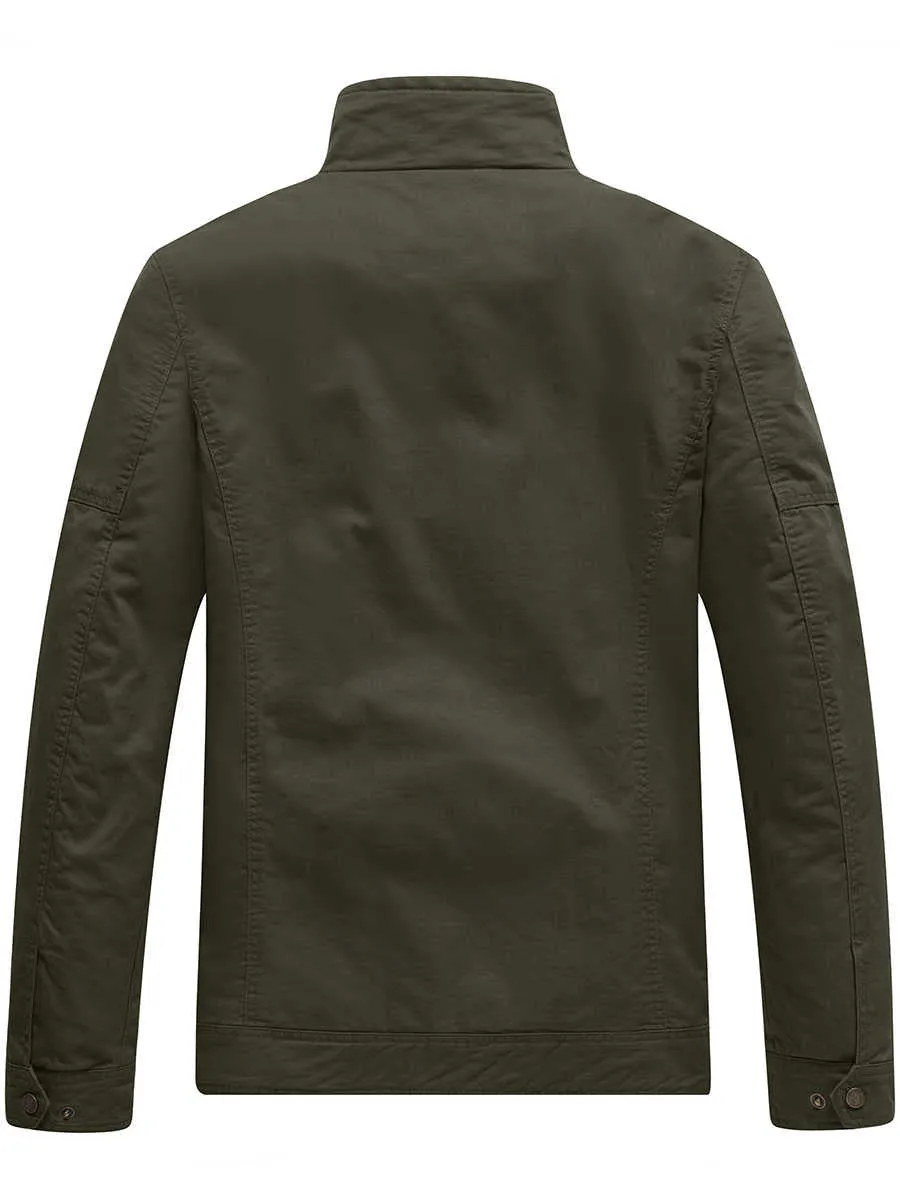 Men's Casual Jacket Washed Cotton Military Jacket