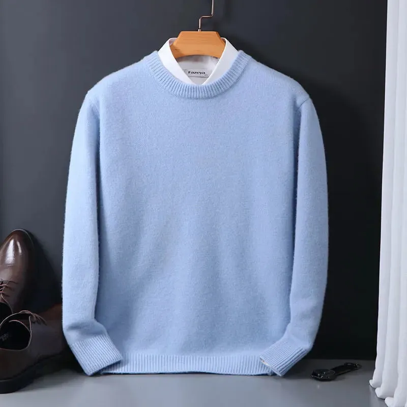 Men's Elegant Cashmere Solid Colour Pullover Sweater | Ideal for Autumn/Winter