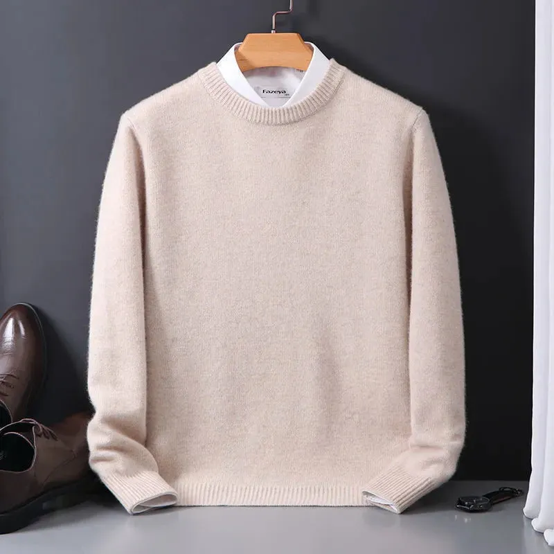 Men's Elegant Cashmere Solid Colour Pullover Sweater | Ideal for Autumn/Winter