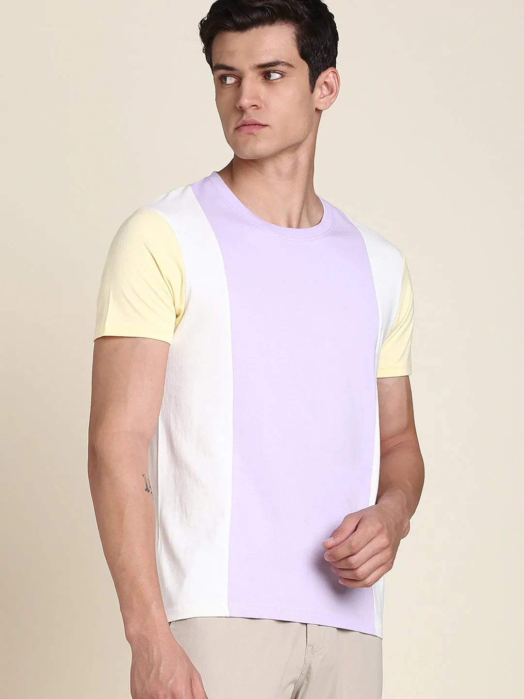 Men's Lavender Tshirts Wardrobe Essentials Soft And Stretchy Fabric