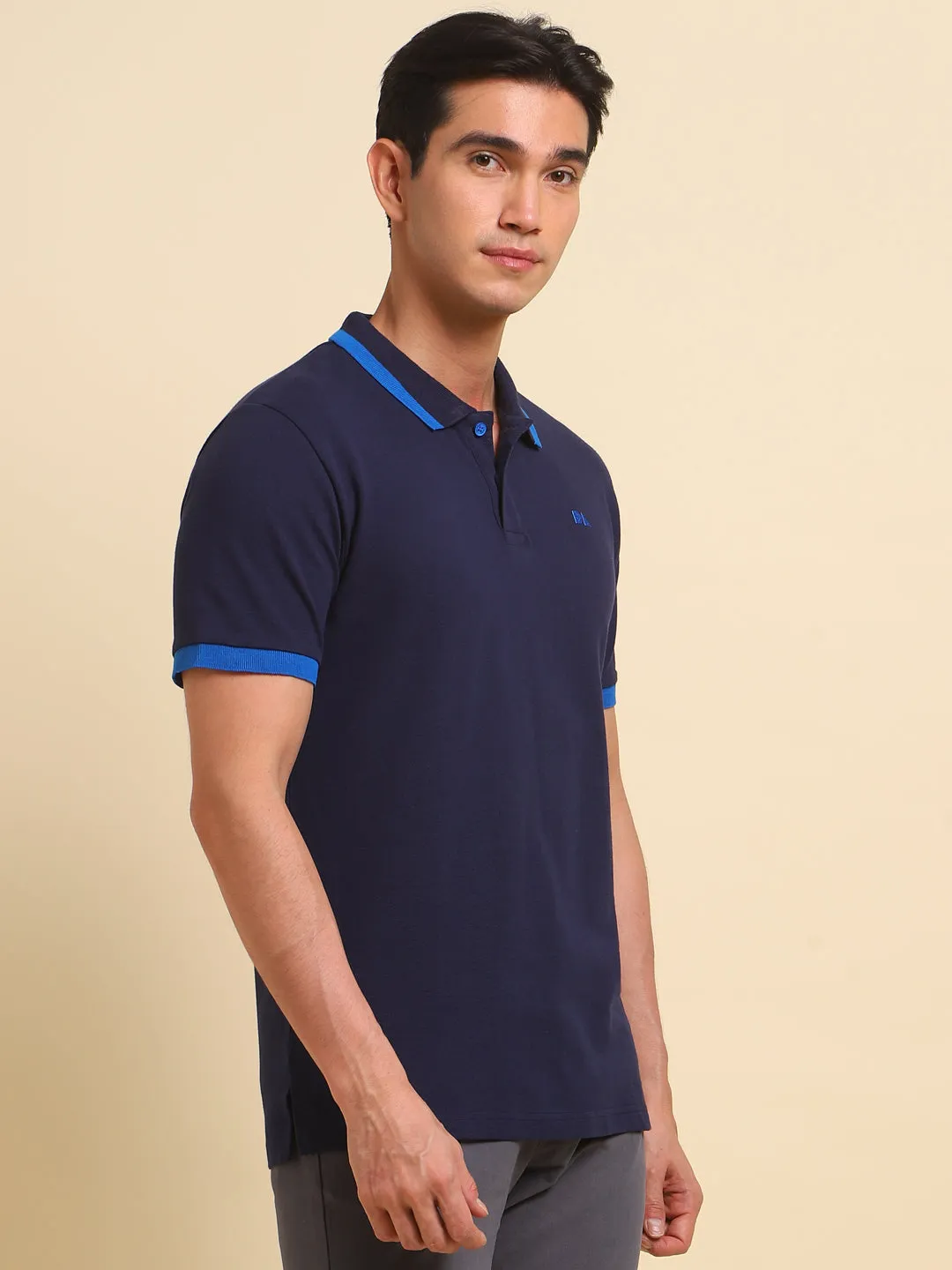 Men's Navy Tshirts Wardrobe Essentials Soft And Stretchy Fabric