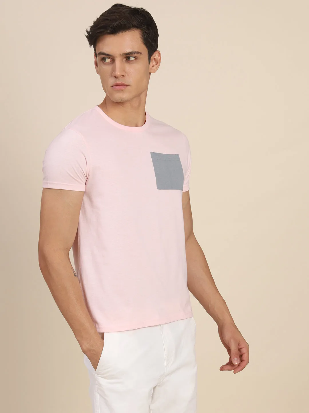 Men's Pink Tshirts Wardrobe Essentials Soft And Stretchy Fabric