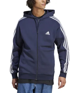 Men's Regular Fit 3 Stripe Fleece Sweatshirt with Full Zip , regular size , large size and tall adidas