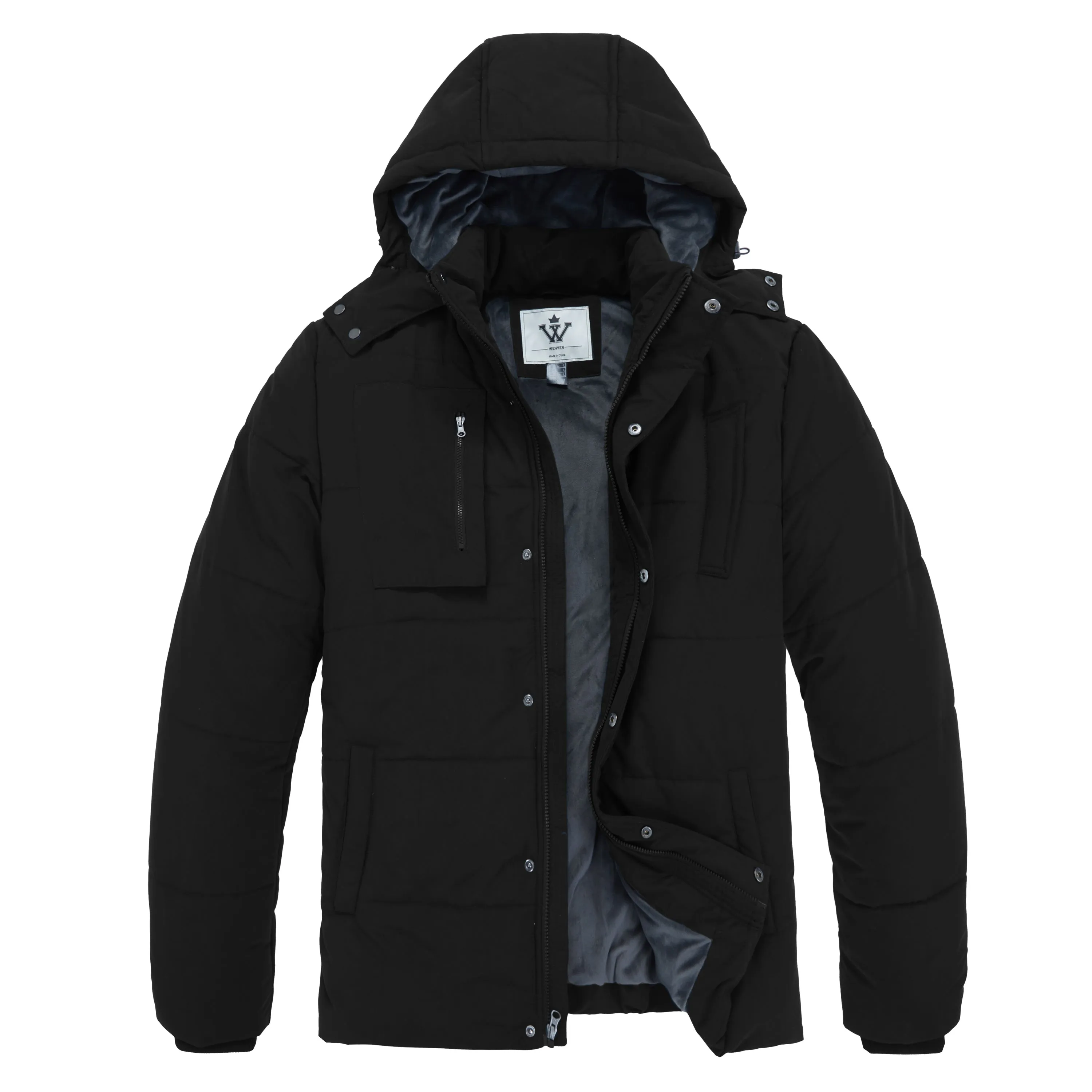 Men's Winter Coat Warm Cotton Parka Coat Hooded Waterproof Jacket