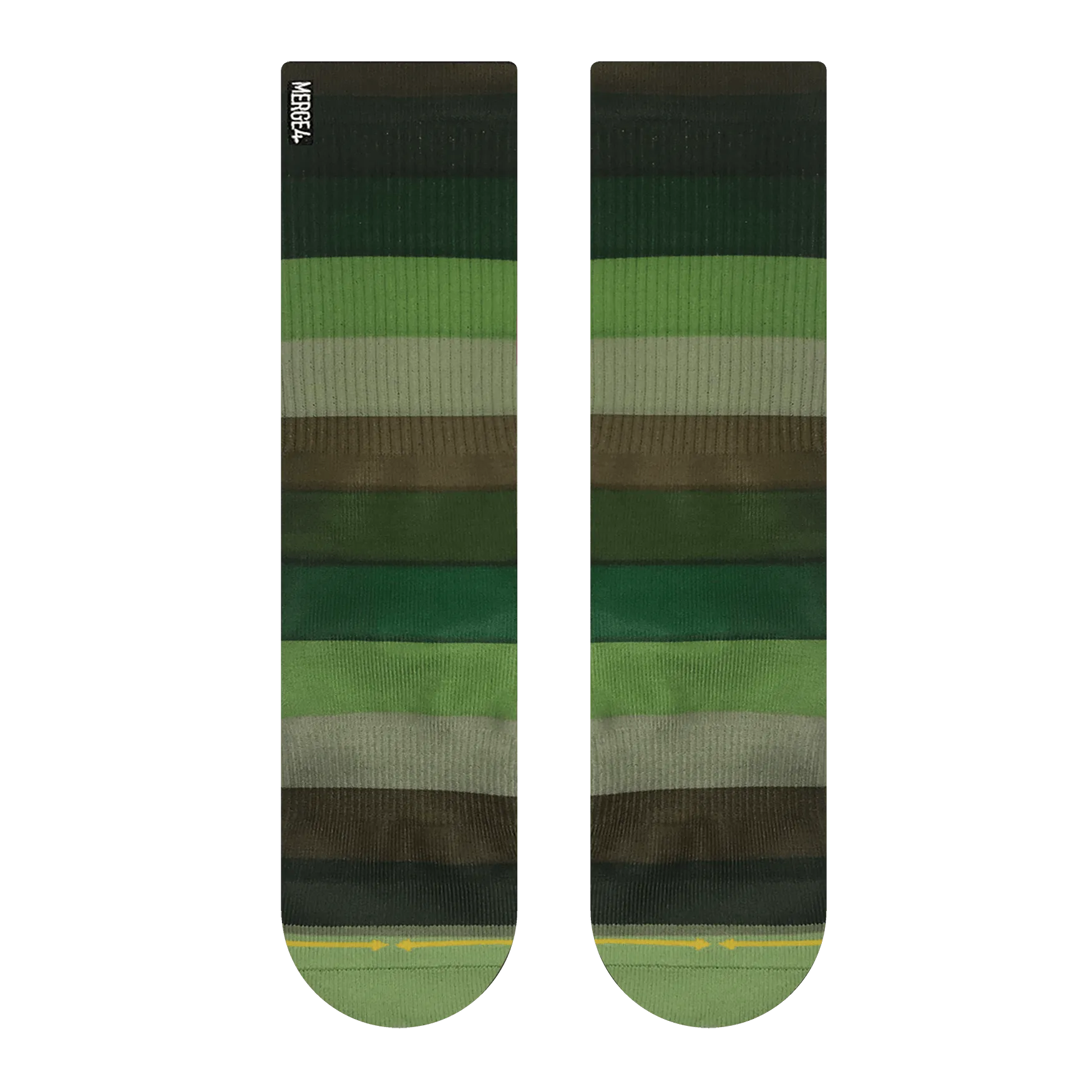 Merge4 Green Stripes Crew Socks