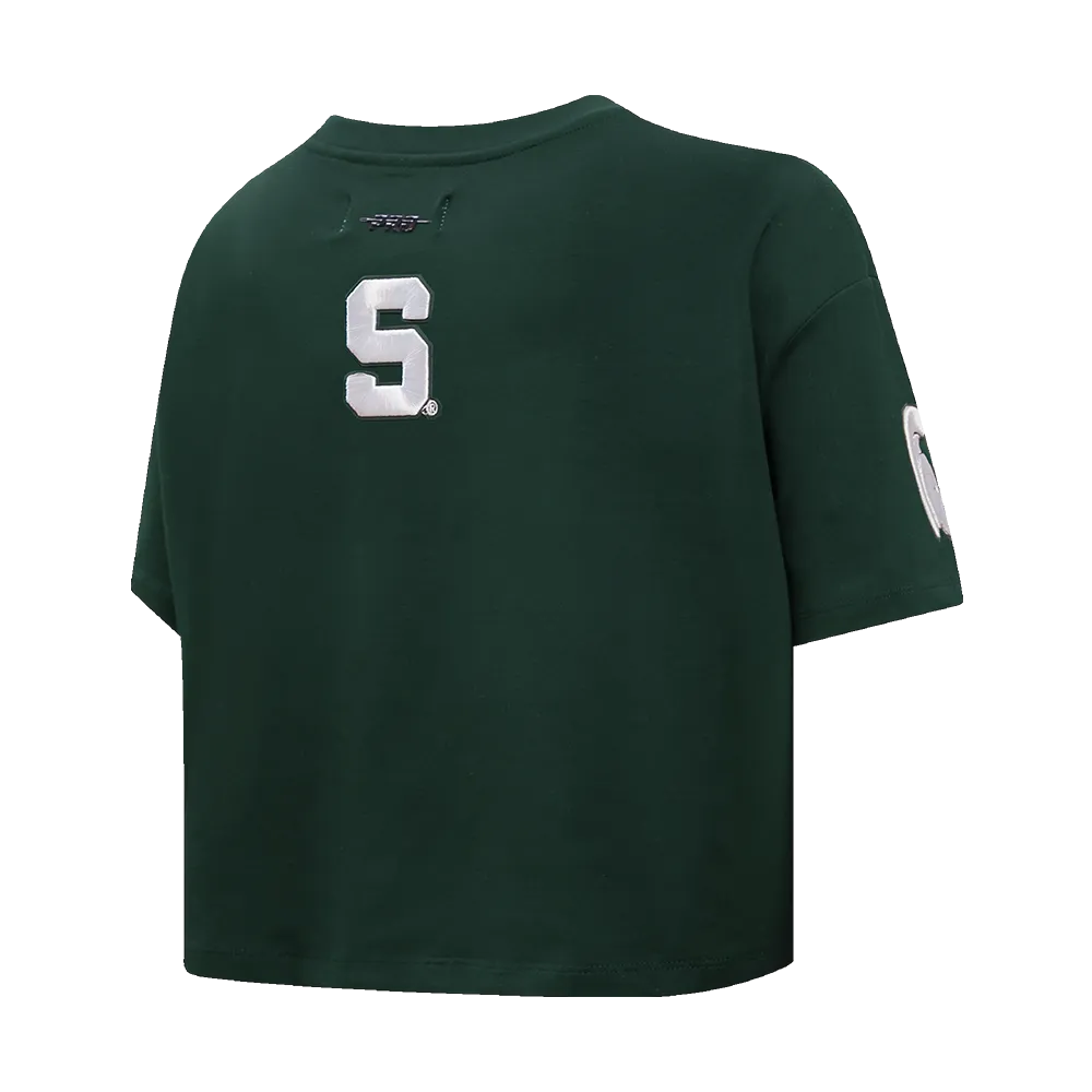 MICHIGAN STATE UNIVERSITY CLASSIC SJ BOXY TEE (FOREST GREEN)