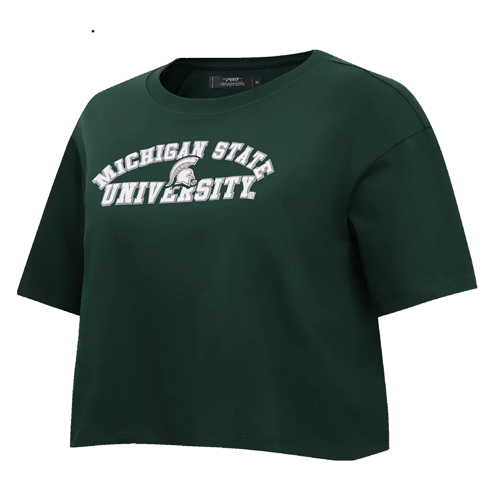 MICHIGAN STATE UNIVERSITY CLASSIC SJ BOXY TEE (FOREST GREEN)