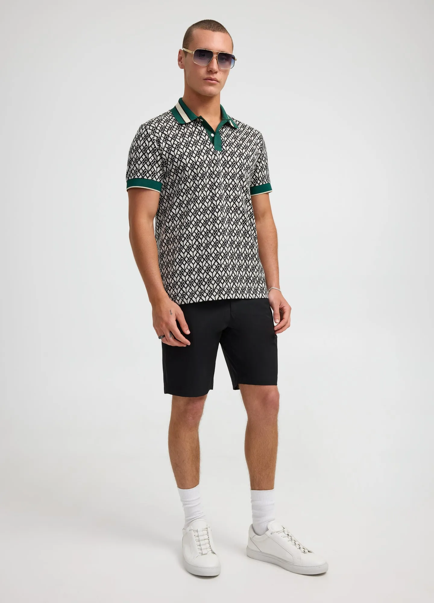 Monogram Jacquard Polo Off White